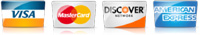 Visa, Mastercard, Discover, Amex Accepted